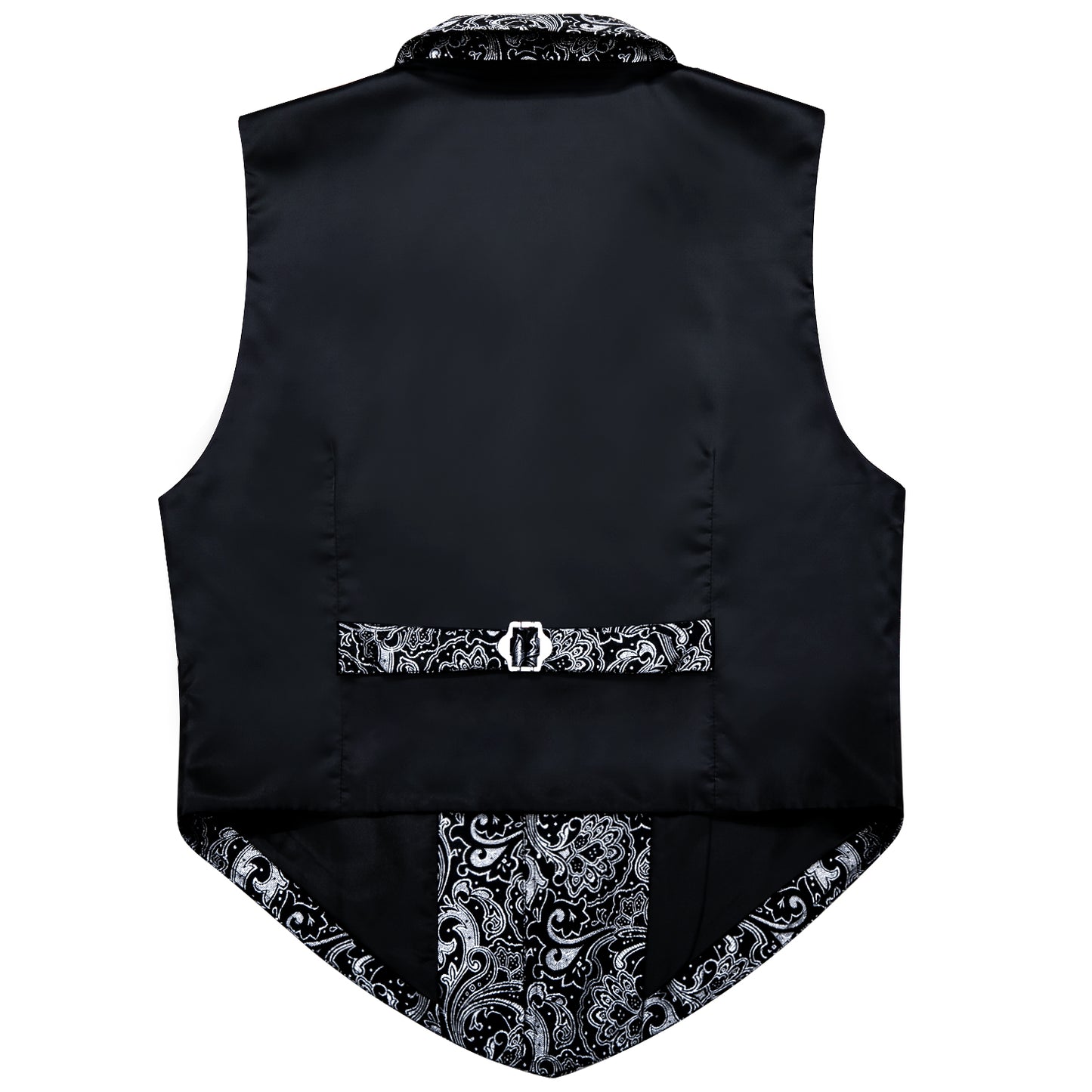 Victorian Waistcoat Steampunk Vintage Vest Silky Retro Paisley Steel Grey
