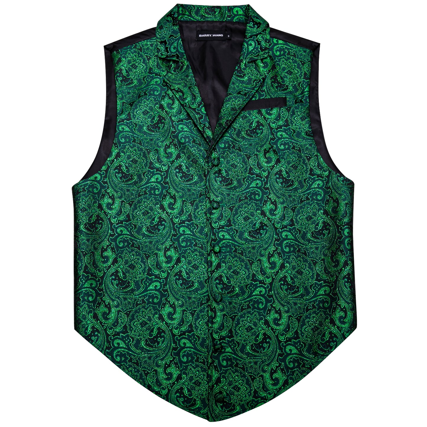 Victorian Waistcoat Steampunk Vintage Vest Silky Retro Paisley Green