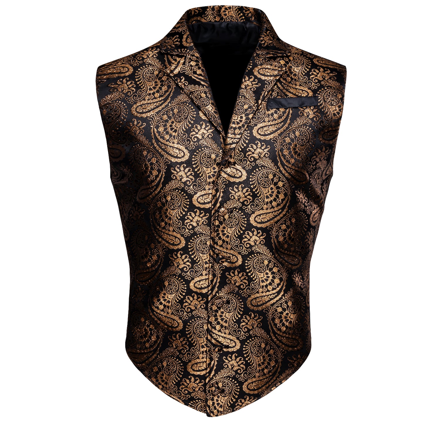 Victorian Waistcoat Steampunk Vintage Vest Silky Retro Paisley Gold