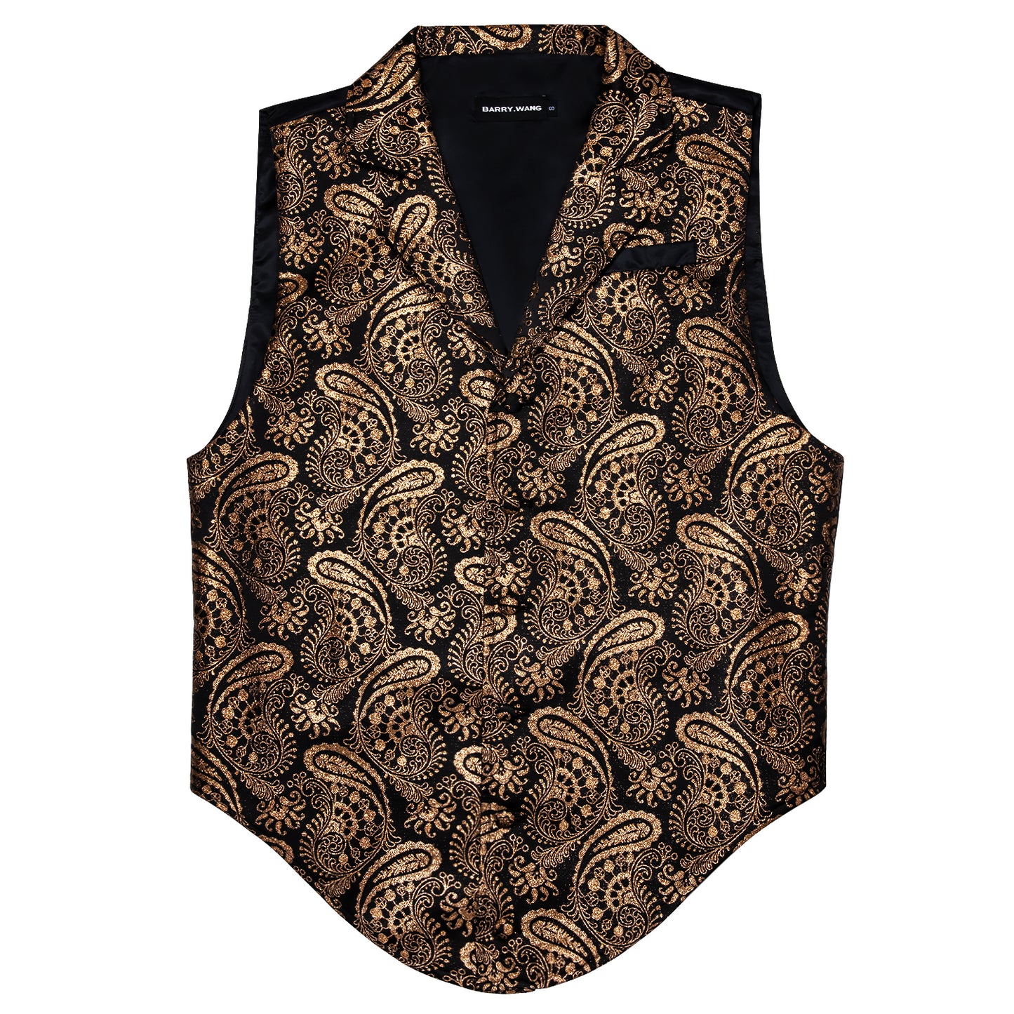 Victorian Waistcoat Steampunk Vintage Vest Silky Retro Paisley Gold
