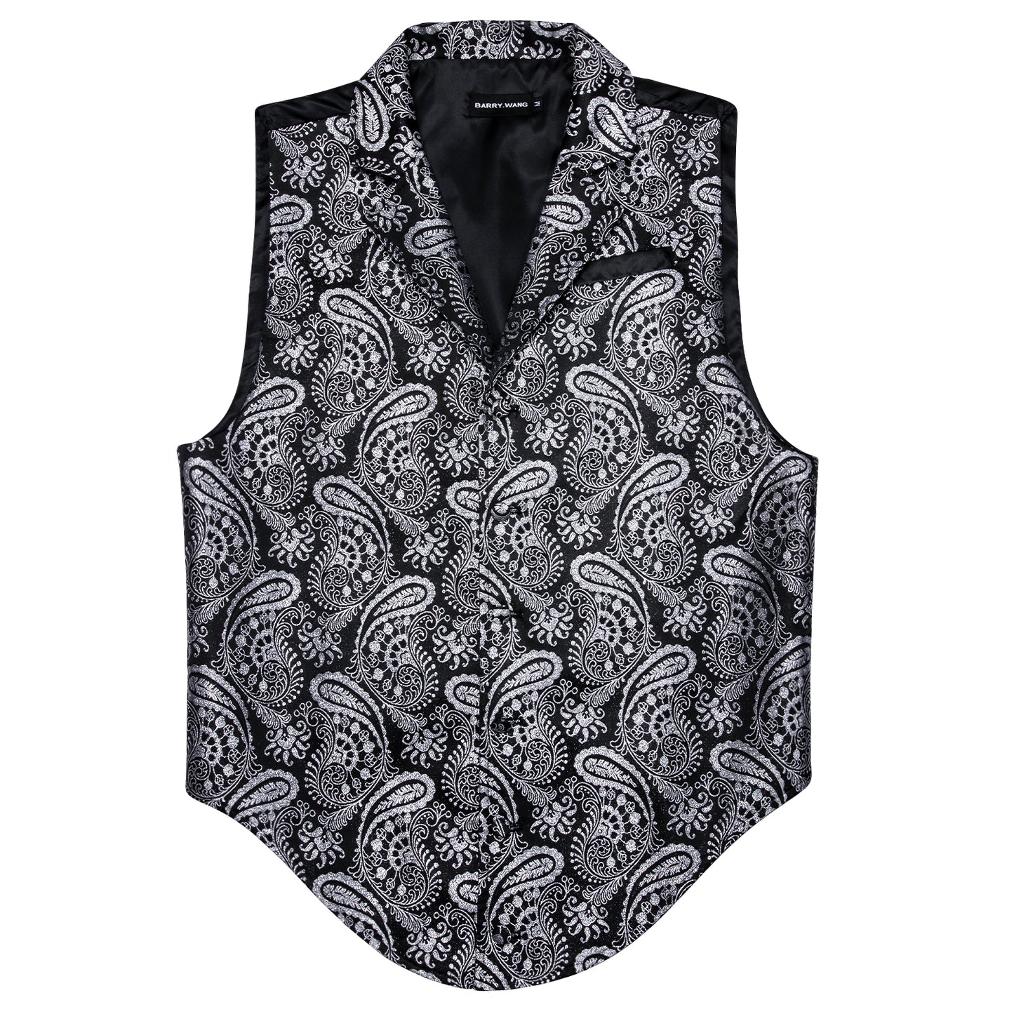 Victorian Waistcoat Steampunk Vintage Vest Silky Retro Paisley Grey