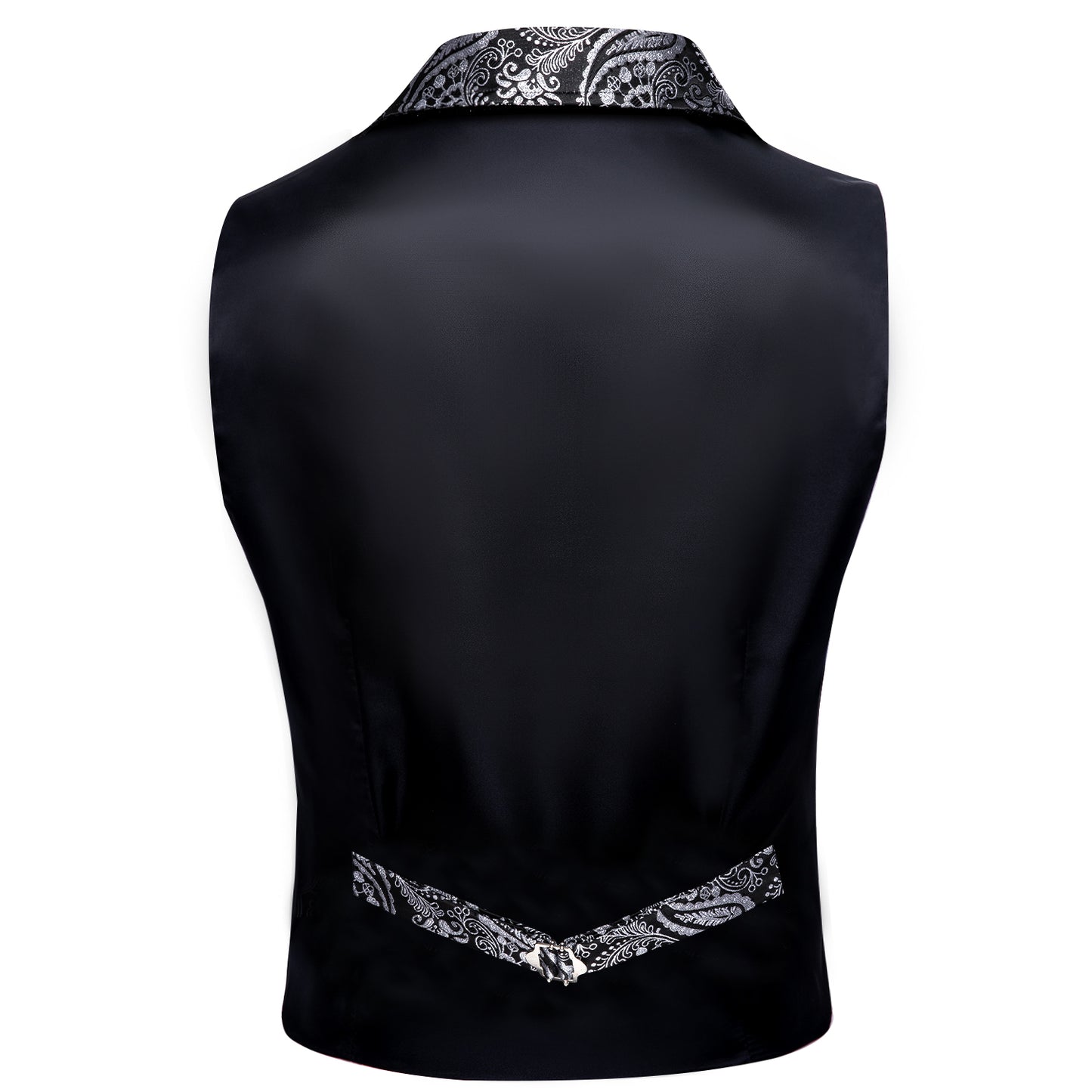 Victorian Waistcoat Steampunk Vintage Vest Silky Retro Paisley Grey