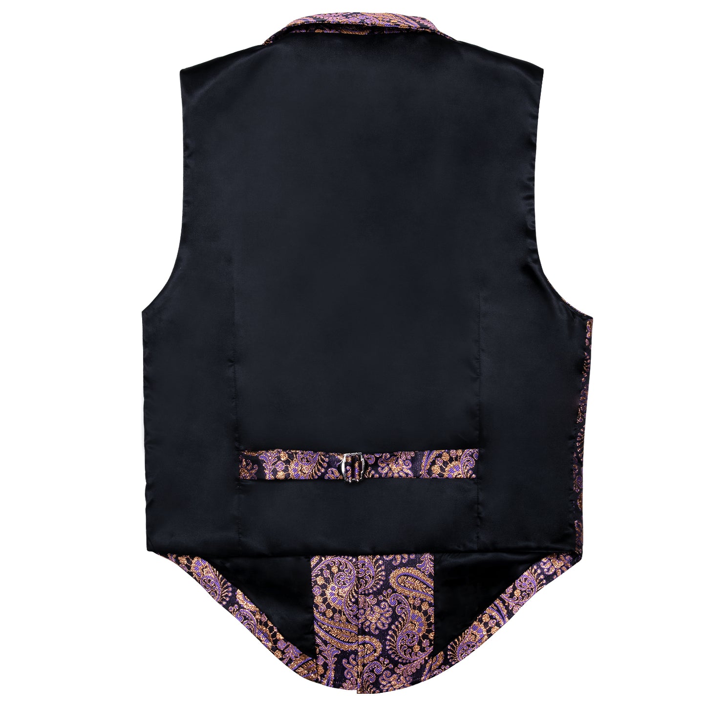 Victorian Waistcoat Steampunk Vintage Vest Silky Retro Paisley Violet