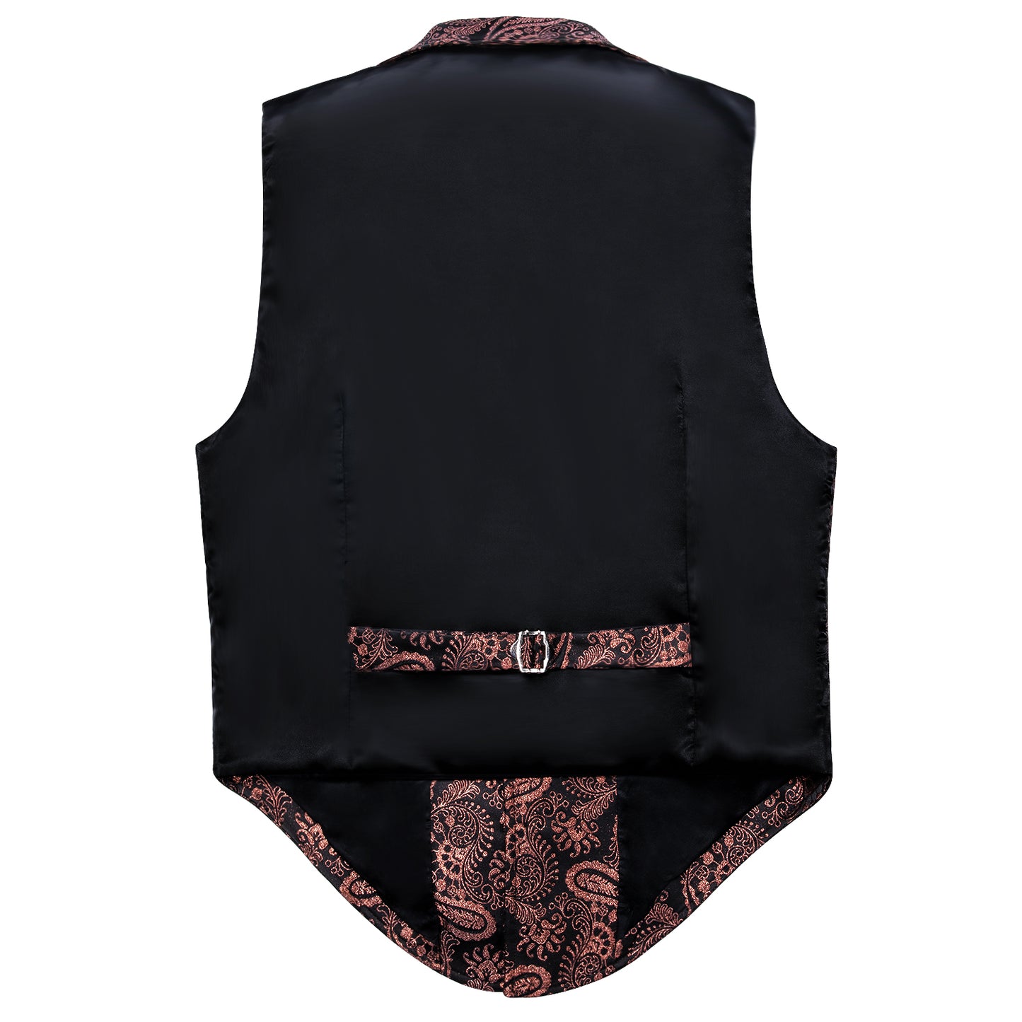 Victorian Waistcoat Steampunk Vintage Vest Silky Retro Paisley Bronze