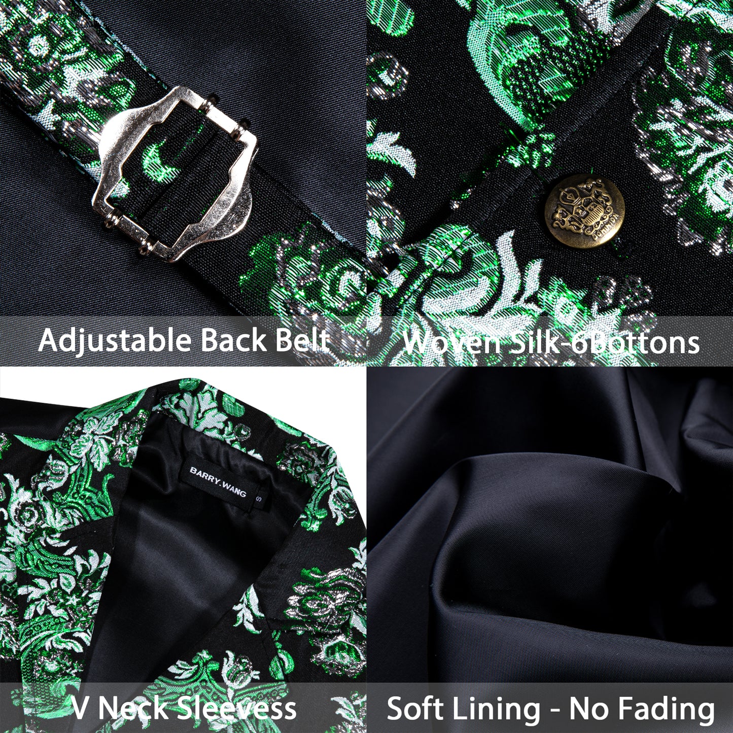 Victorian Waistcoat Steampunk Vintage Vest Silky Retro Palace Green
