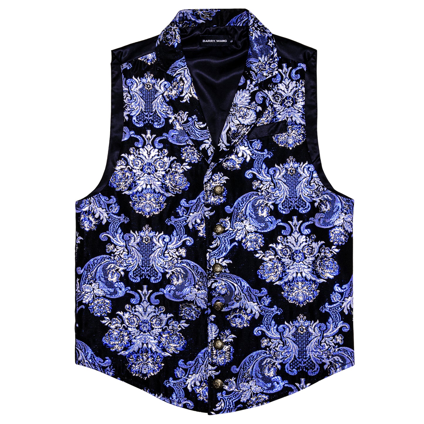 Victorian Waistcoat Steampunk Vintage Vest Silky Retro Palace Denim Blue