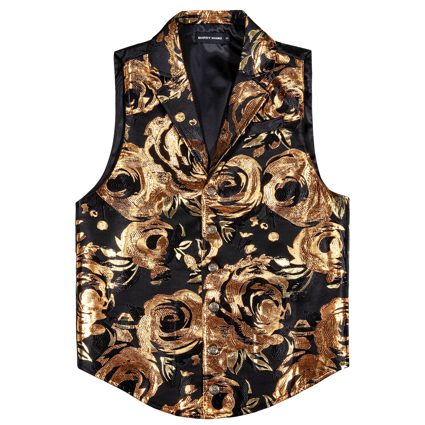 Victorian Waistcoat Steampunk Vintage Vest Silky Retro Ring Bronze