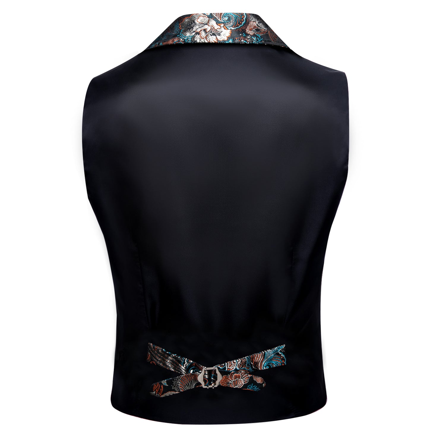 Victorian Waistcoat Steampunk Vintage Vest Silky Retro Icy Blue Silver