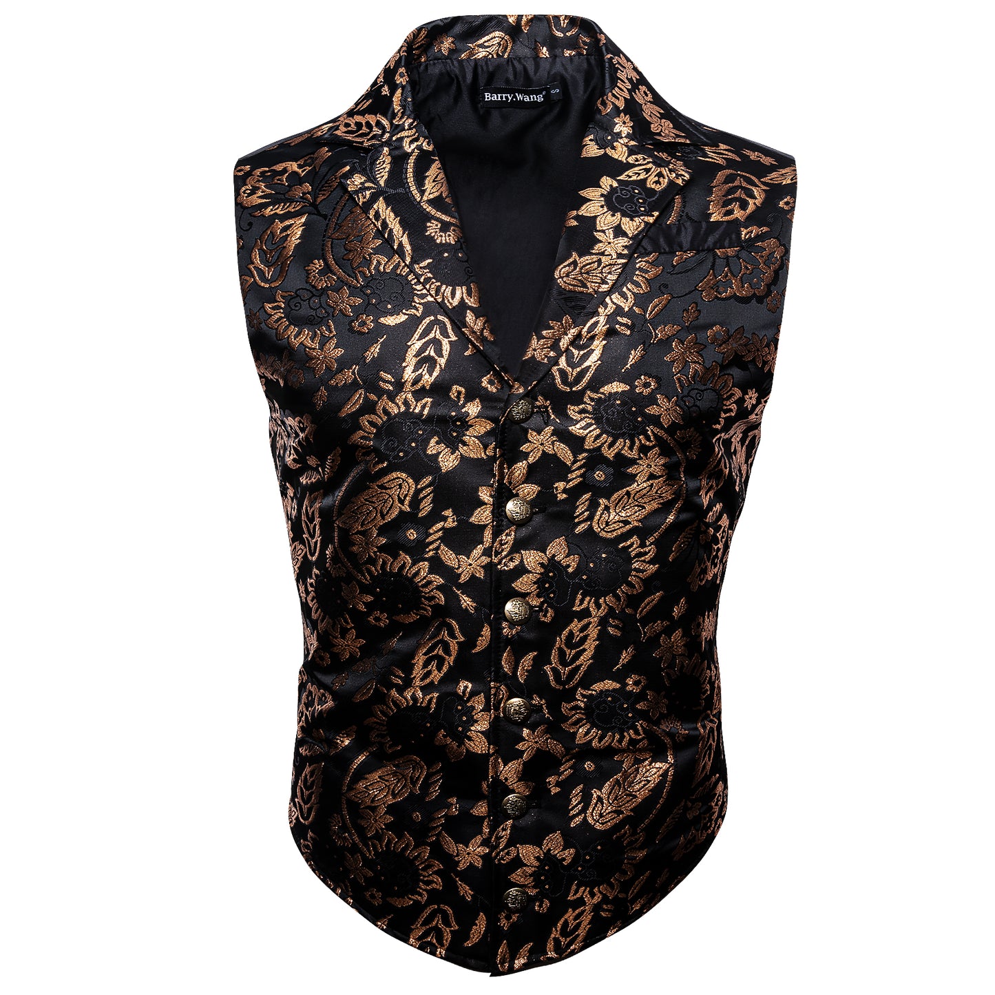 Victorian Waistcoat Steampunk Vintage Vest Silky Retro Brown Black
