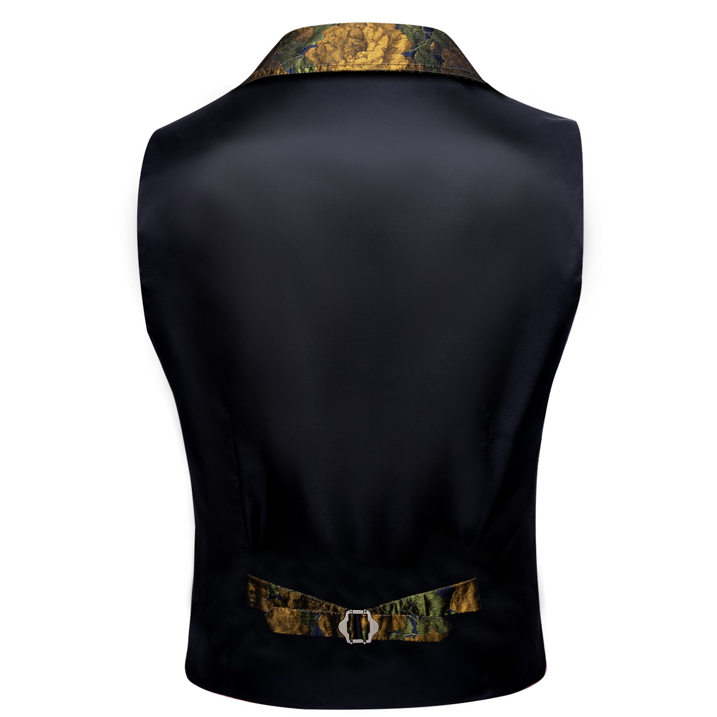 Victorian Waistcoat Steampunk Vintage Vest Silky Retro Yellow Gold