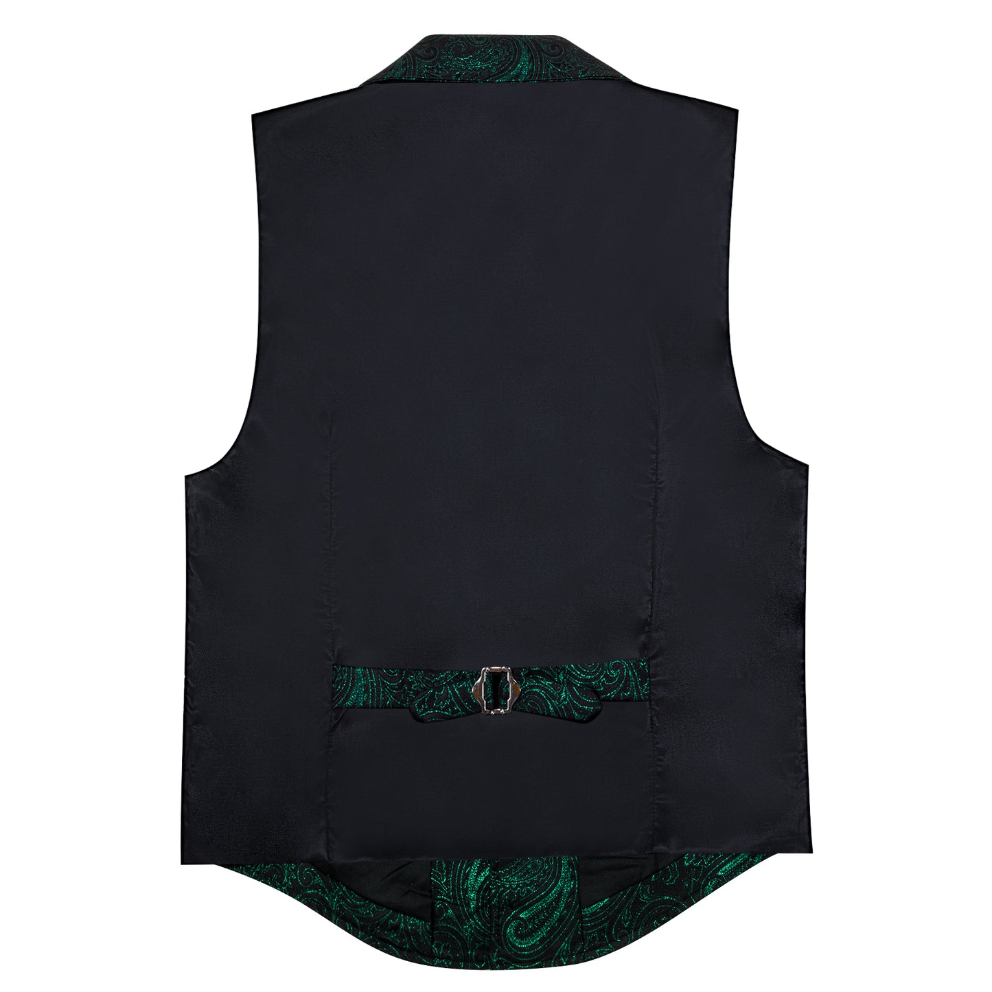 Victorian Waistcoat Steampunk Vintage Vest Silky Retro Swirl Pine Green