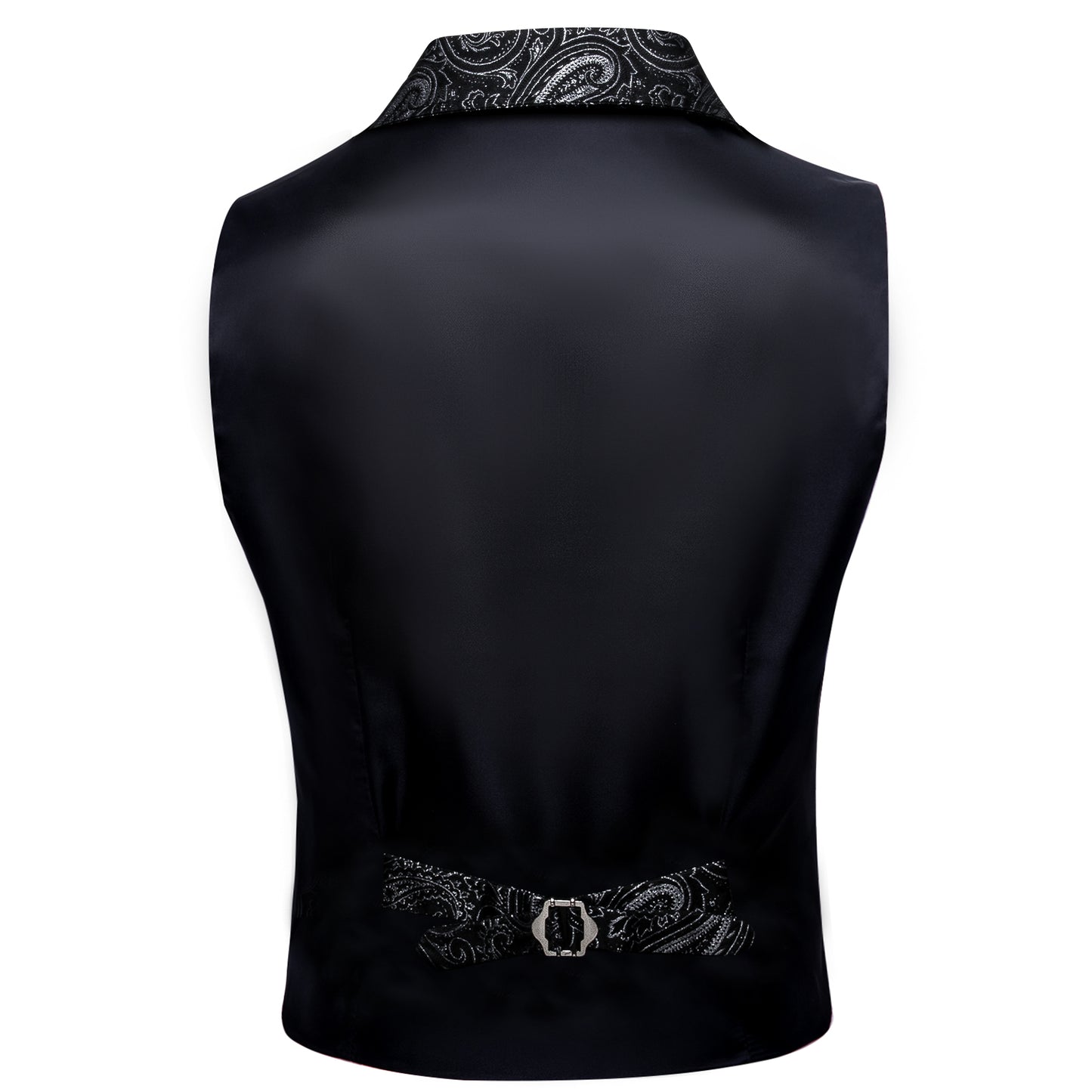 Victorian Waistcoat Steampunk Vintage Vest Silky Retro Swirl Charcoal Grey
