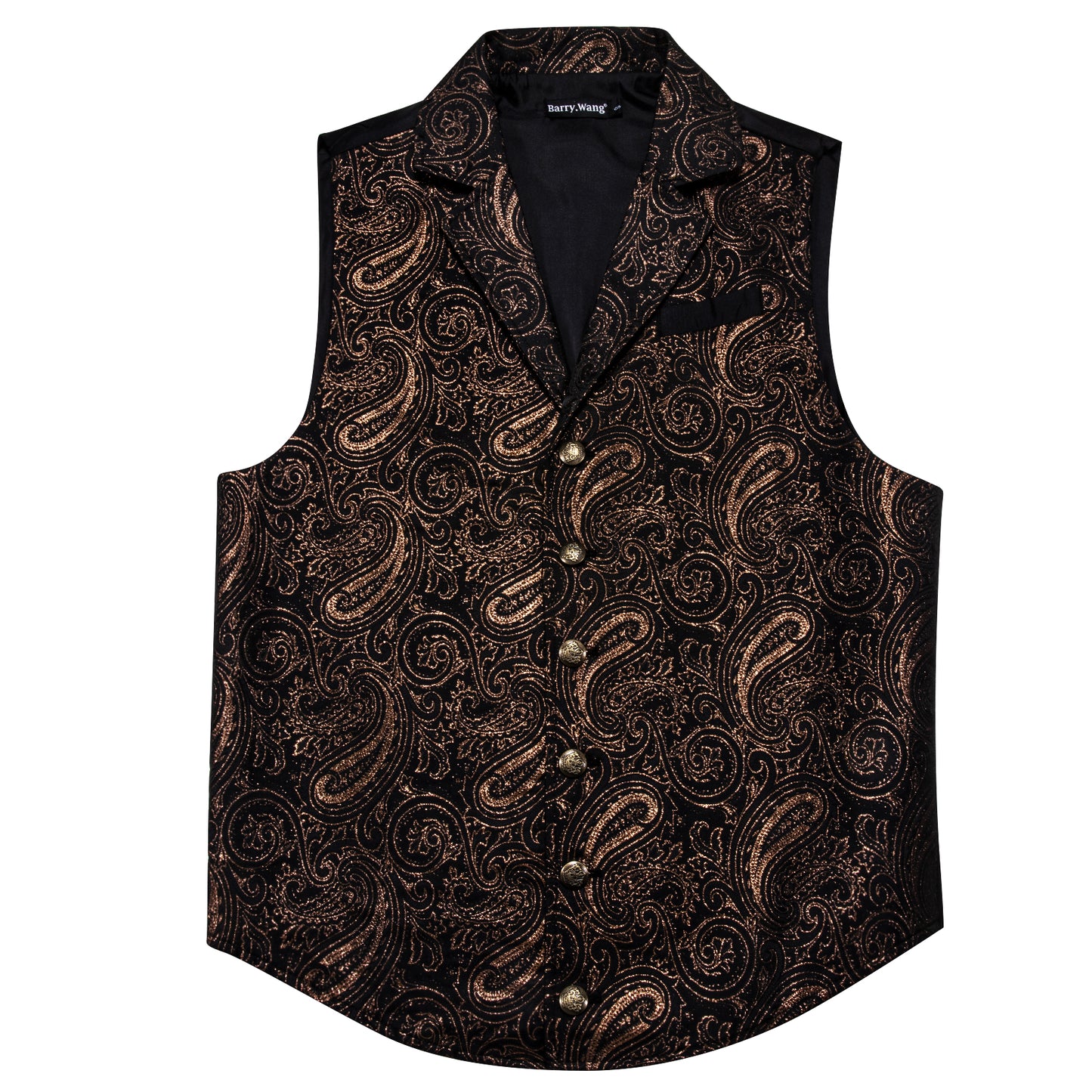 Victorian Waistcoat Steampunk Vintage Vest Silky Retro Swirl Bronze