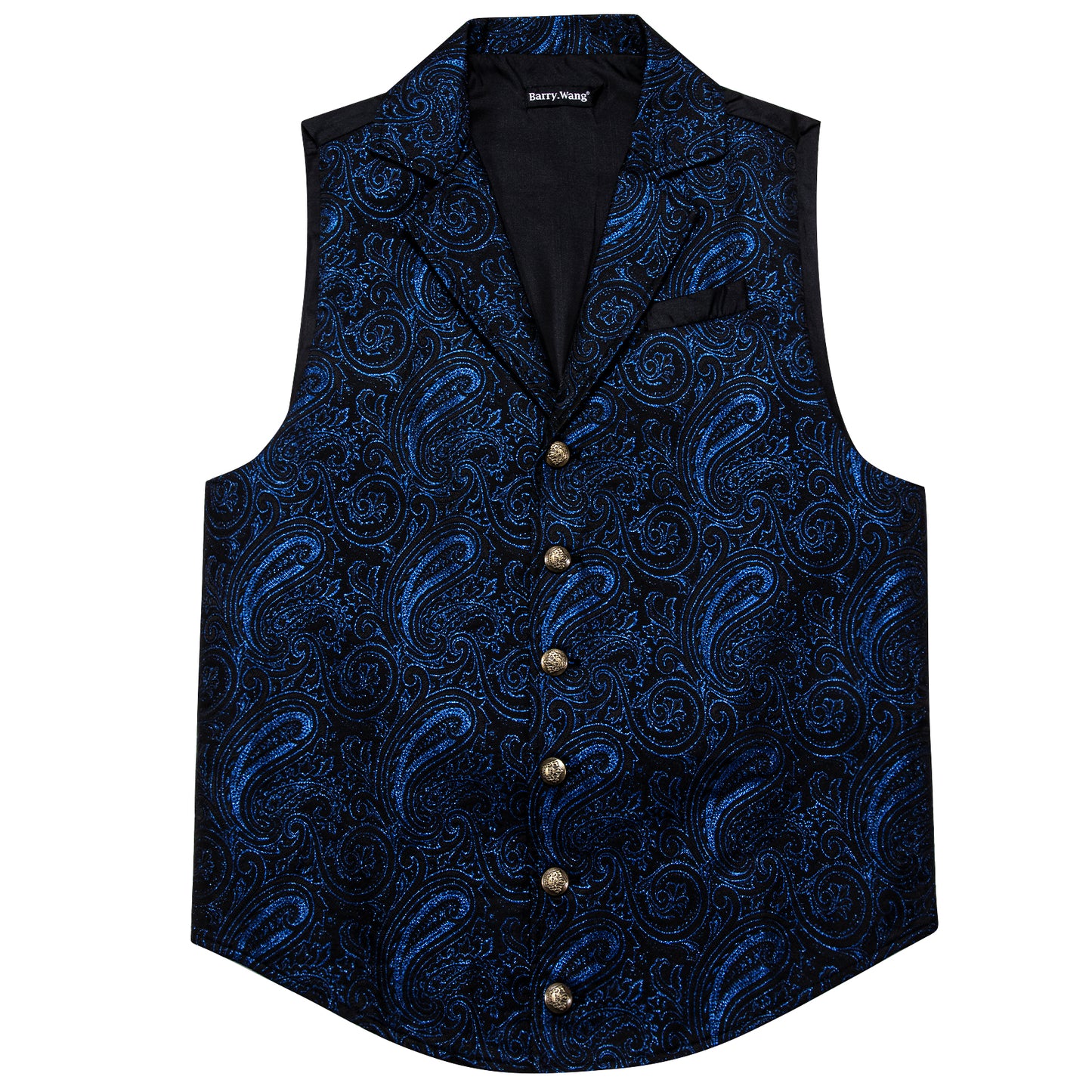 Victorian Waistcoat Steampunk Vintage Vest Silky Retro Swirl Ocean Blue