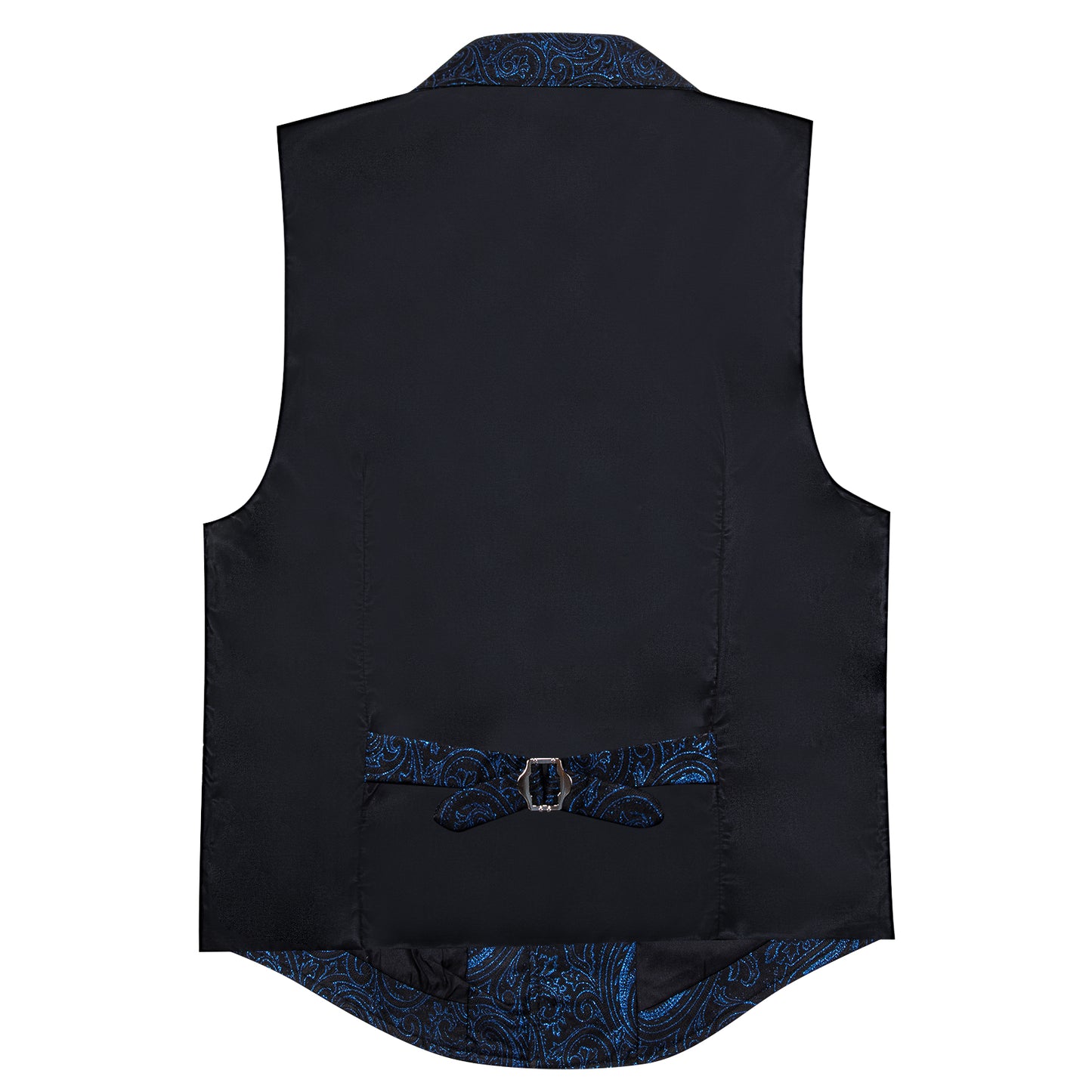 Victorian Waistcoat Steampunk Vintage Vest Silky Retro Swirl Ocean Blue