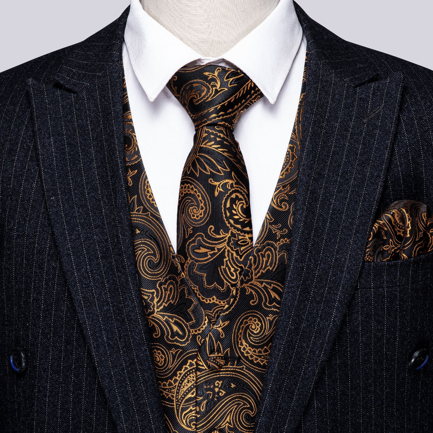 Designer Floral Waistcoat Silky Novelty Vest Paisley Sunset