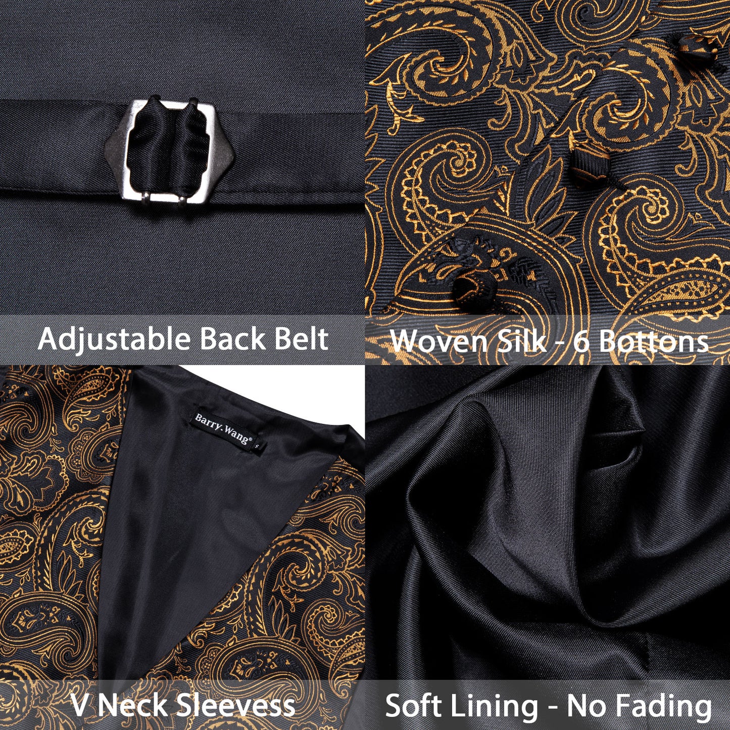 Designer Floral Waistcoat Silky Novelty Vest Paisley Sunset