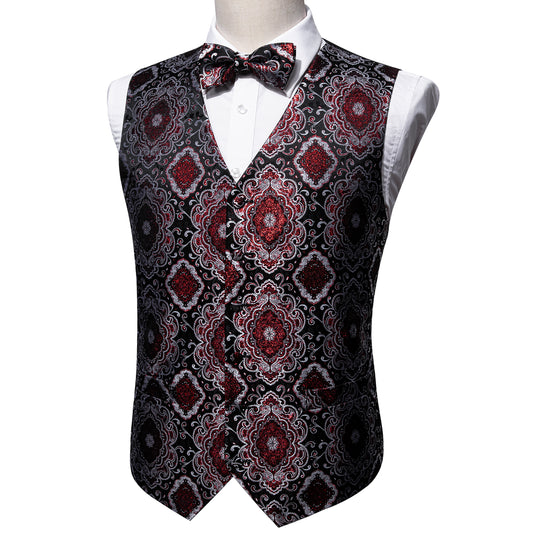 Designer Waistcoat Buy 1 Get 1 Free Random Design in Your Size Novelty Bowtie Vest Shiny Diamond Print Marron