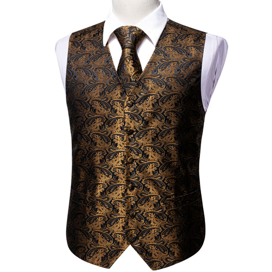Designer Floral Waistcoat Buy 1 Get 1 Free Random Design in Your Size Silky Novelty Vest Bronze Shells