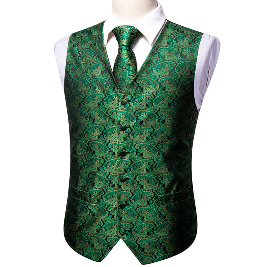 Designer Floral Waistcoat Buy 1 Get 1 Free Random Design in Your Size Silky Novelty Vest Seaweed Green Shells