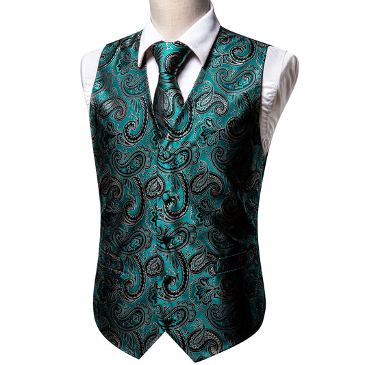 Designer Floral Waistcoat Buy 1 Get 1 Free Random Design in Your Size Silky Novelty Vest Paisley Teal Whales
