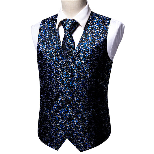 Designer Floral Waistcoat Buy 1 Get 1 Free Random Design in Your Size Silky Novelty Vest Paisley Daisy Blue