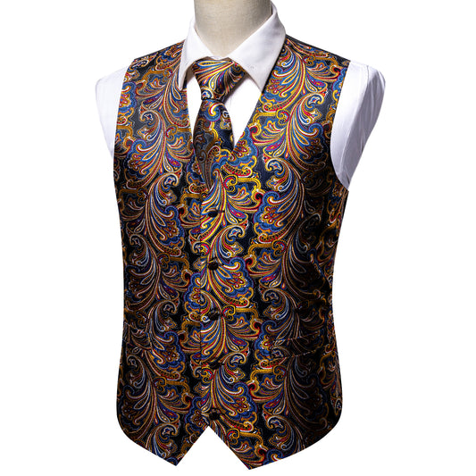 Designer Floral Waistcoat Buy 1 Get 1 Free Random Design in Your Size Silky Novelty Vest Paisley Rainbow Move