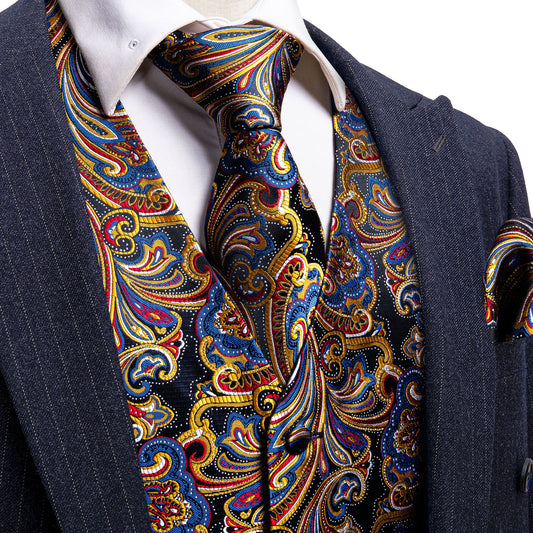Designer Floral Waistcoat Buy 1 Get 1 Free Random Design in Your Size Silky Novelty Vest Paisley Rainbow Move