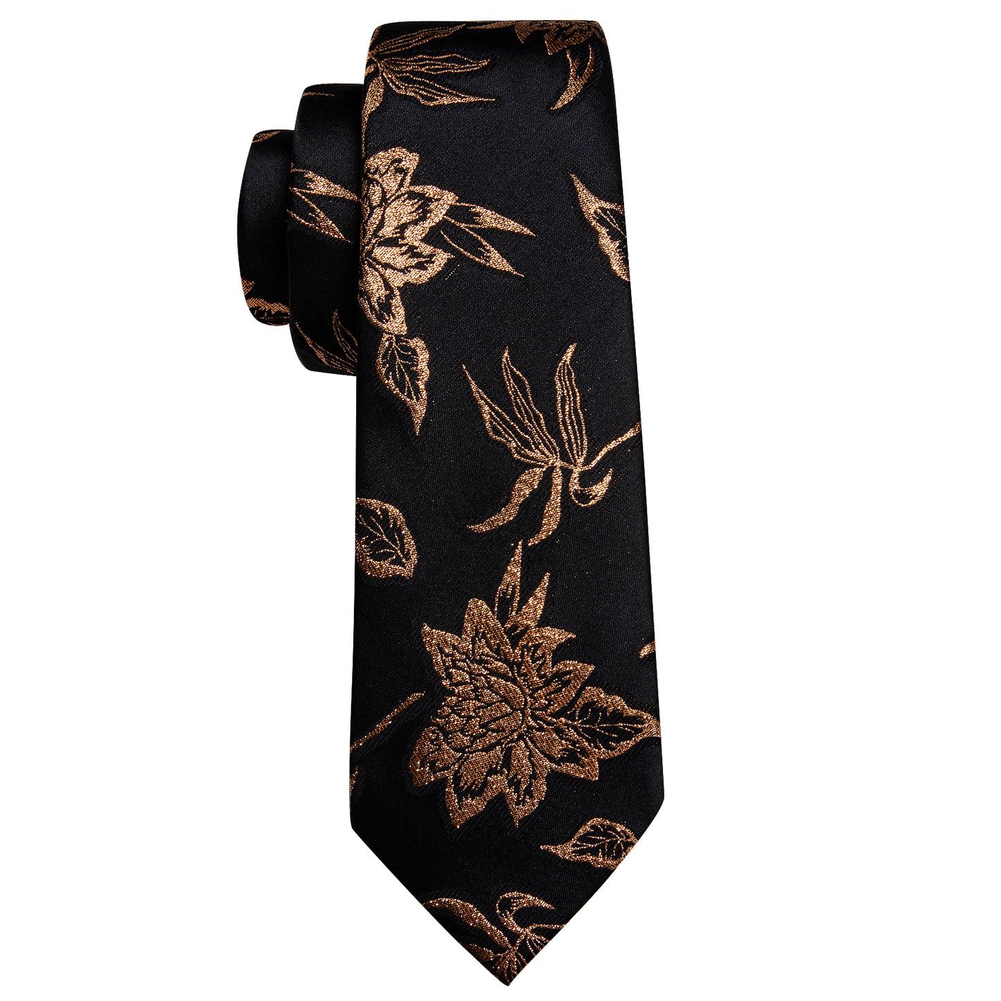 Designer Floral Waistcoat Silky Novelty Vest Bronze Black Bamboo