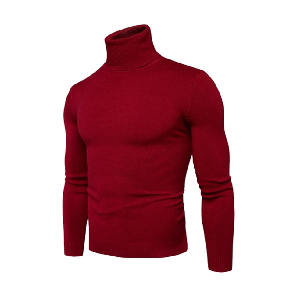 Polo Neck Jumper by Knithouse Wine Red