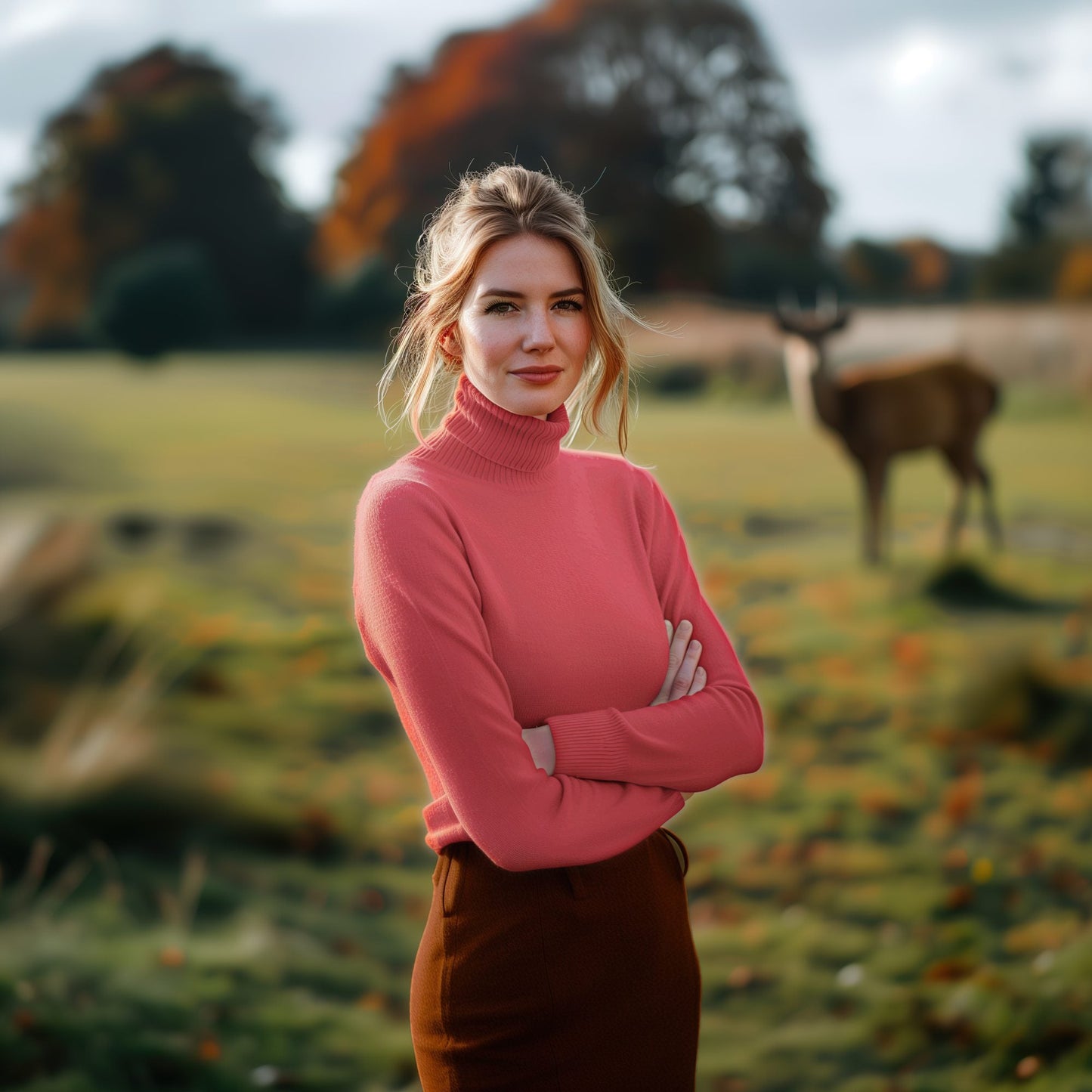 Polo Neck Jumper by Knithouse Wine Red WM