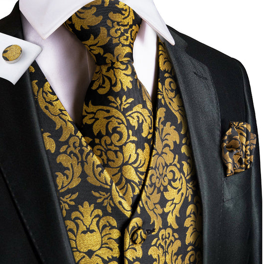 Designer Floral Waistcoat Buy 1 Get 1 Free Random Design in Your Size Silky Novelty Bronze Damask