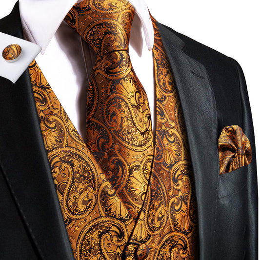 Designer Floral Waistcoat Buy 1 Get 1 Free Random Design in Your Size Silky Novelty Bronze Glory