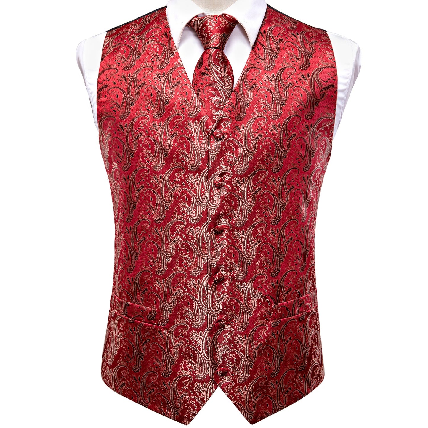 Designer Floral Waistcoat Silky Novelty Vest Lava Pouch