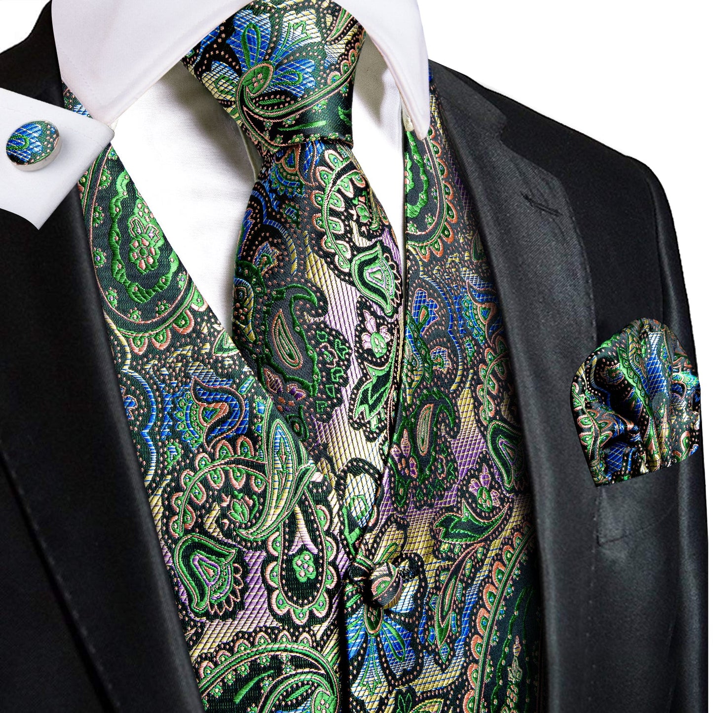 Designer Floral Waistcoat Silky Novelty Vest Neon Amazon