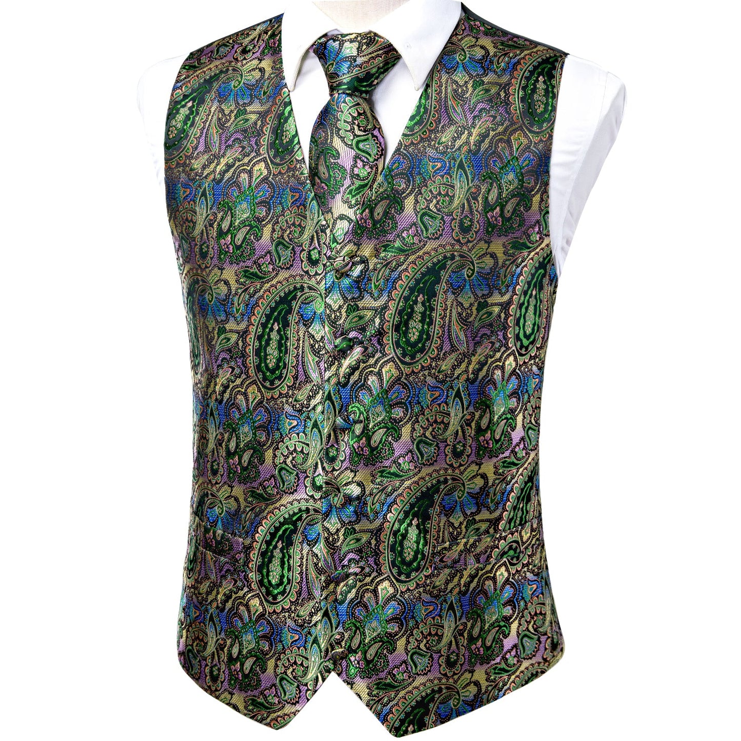 Designer Floral Waistcoat Silky Novelty Vest Neon Amazon