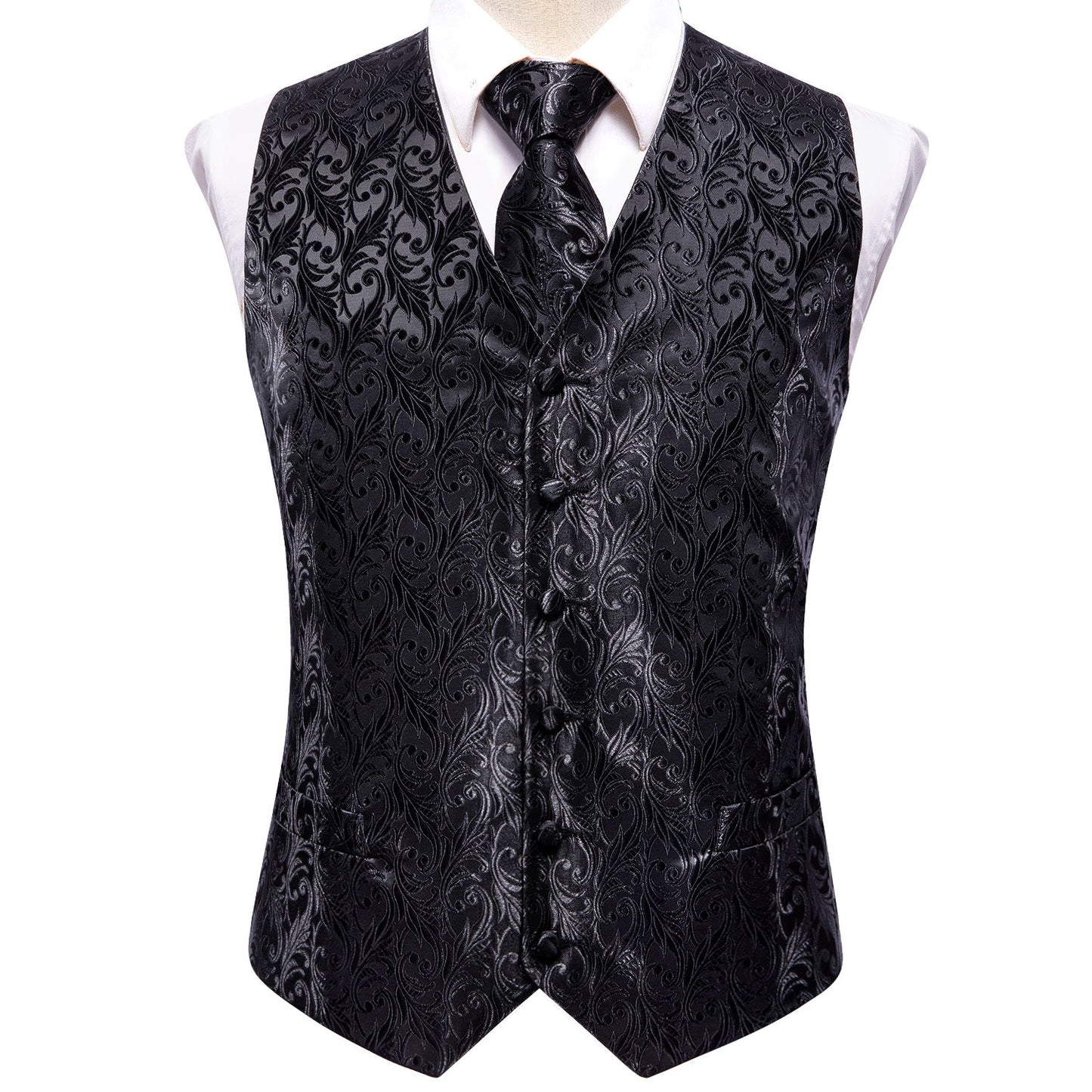 Designer Floral Waistcoat Silky Novelty Vest Gone Glory