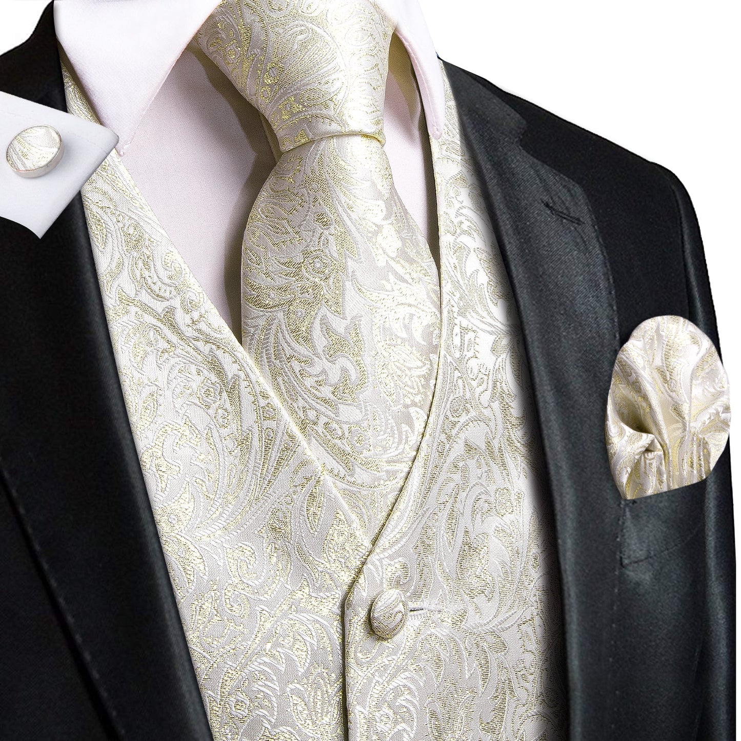 Designer Floral Waistcoat Silky Novelty Vest Ivo Glory