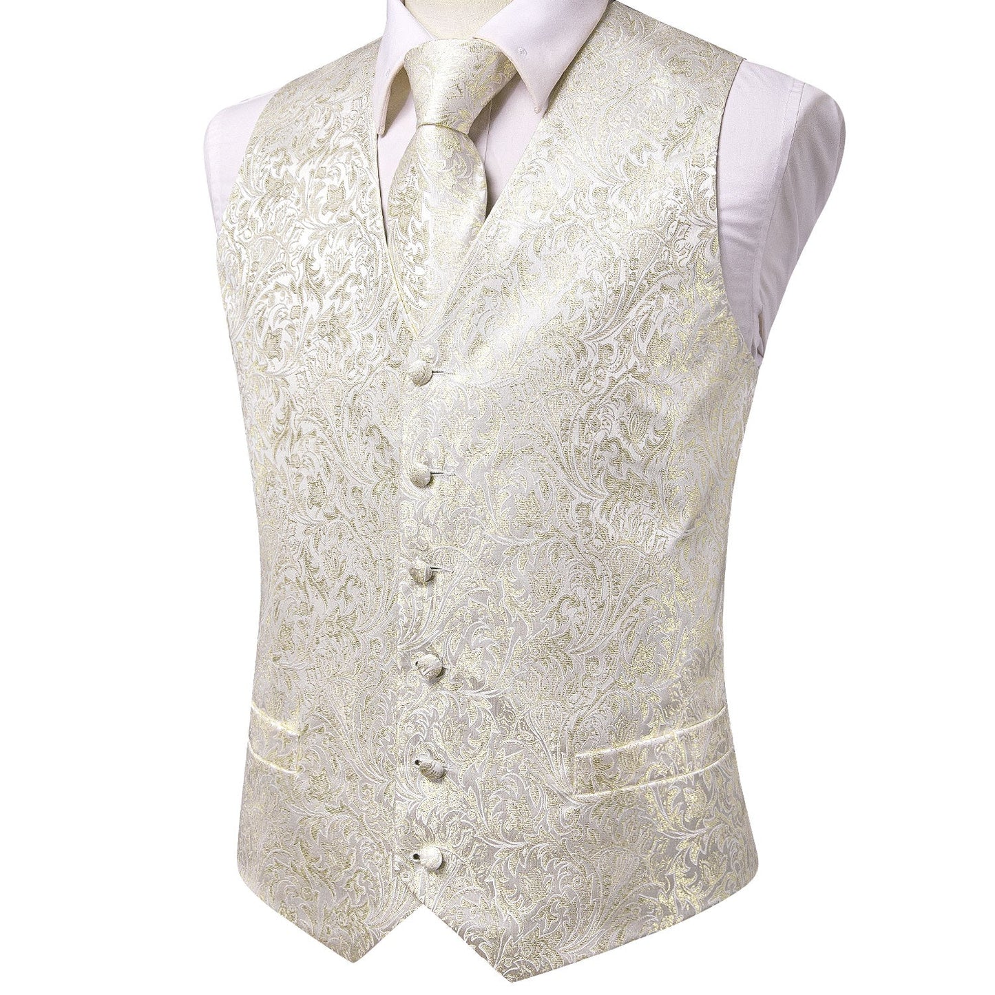 Designer Floral Waistcoat Silky Novelty Vest Ivo Glory