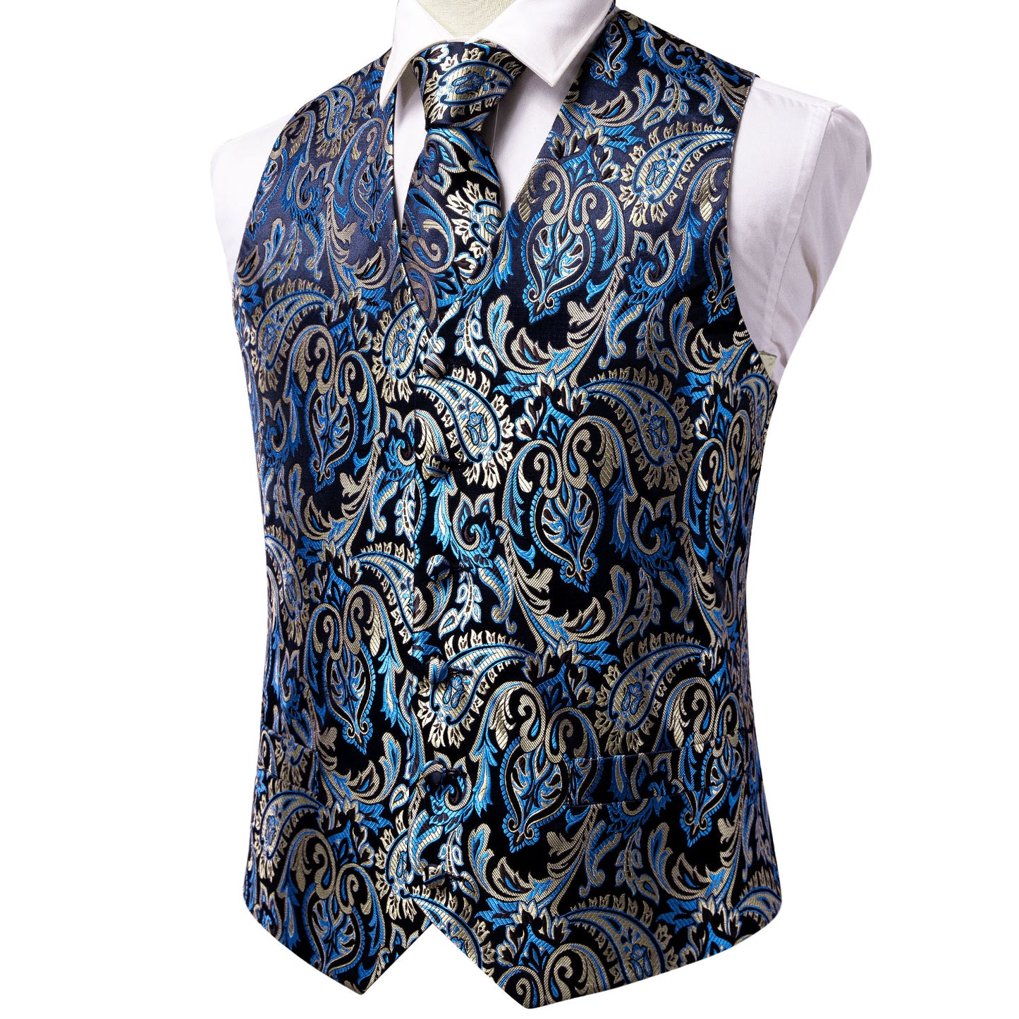 Men's Designer Waistcoat Vintage Vest Silky Set Tuxedo Gilet DP Iron