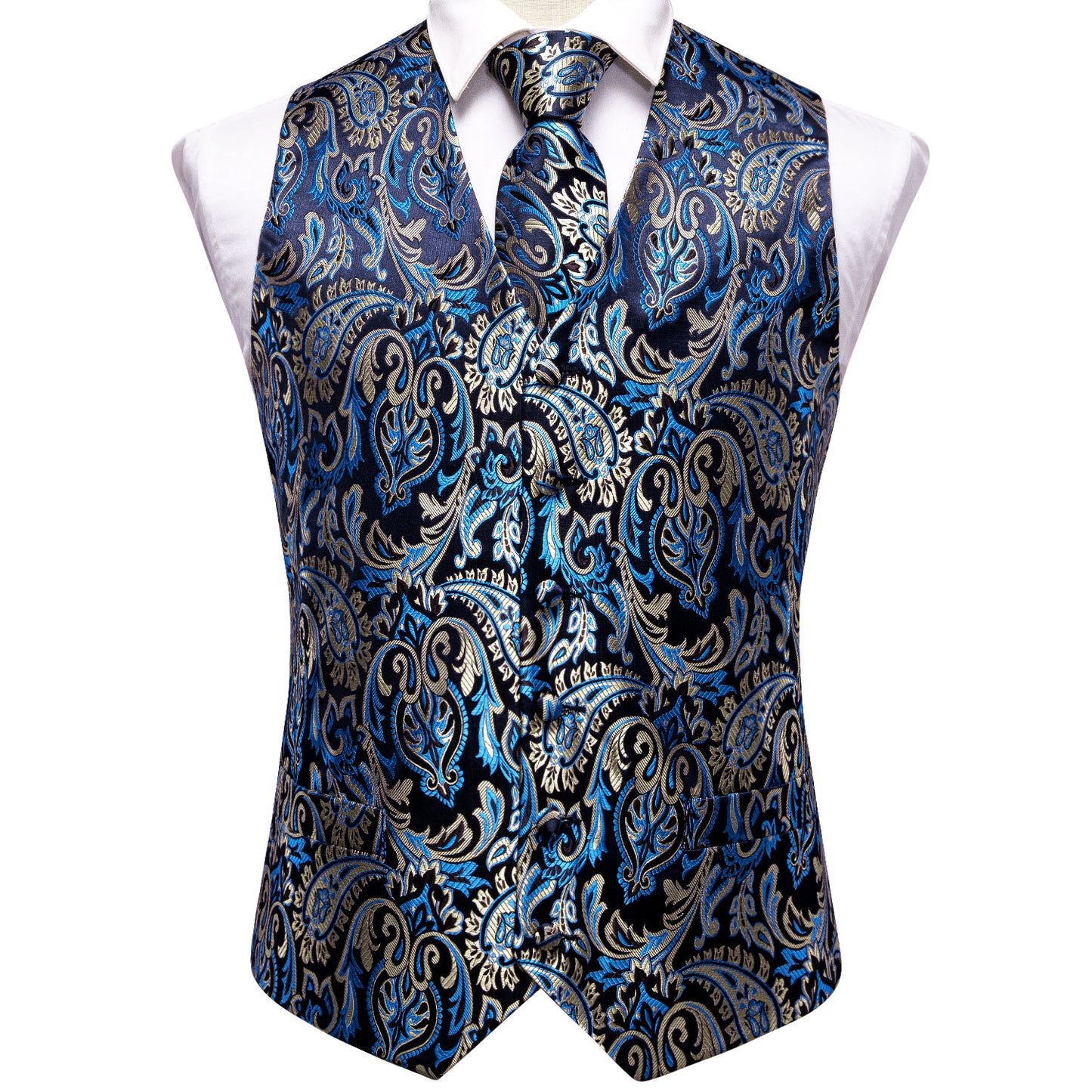 Men's Designer Waistcoat Vintage Vest Silky Set Tuxedo Gilet DP Iron