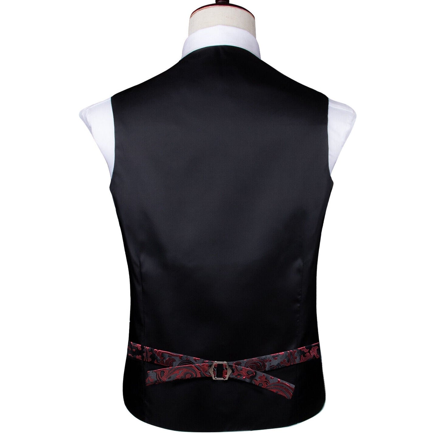 Victorian Waistcoat Novelty Vintage Silky Vest Asymmetric Marron
