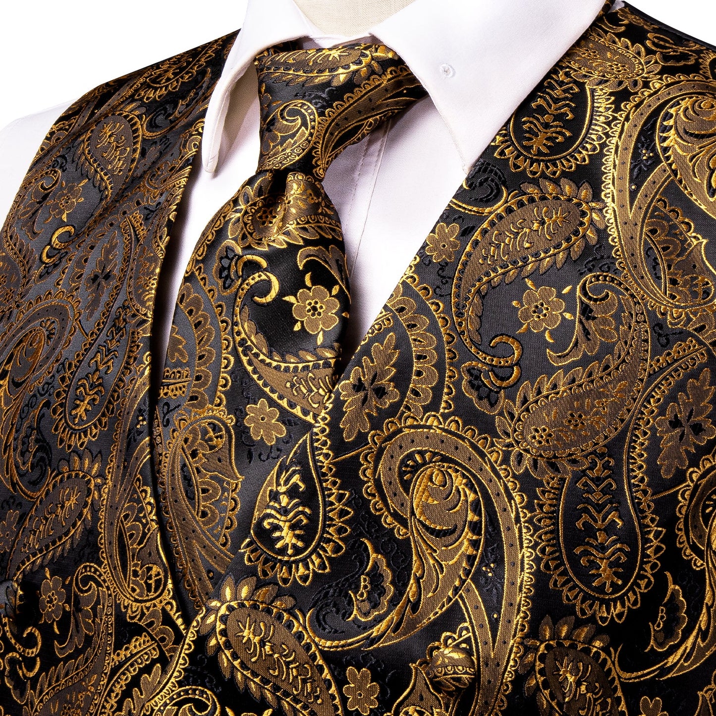 Victorian Waistcoat Novelty Vintage Silky Vest Asymmetric Bronze