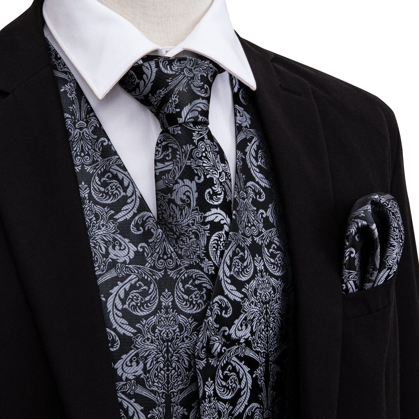Designer Floral Waistcoat Silky Novelty Vest Darklord Palace