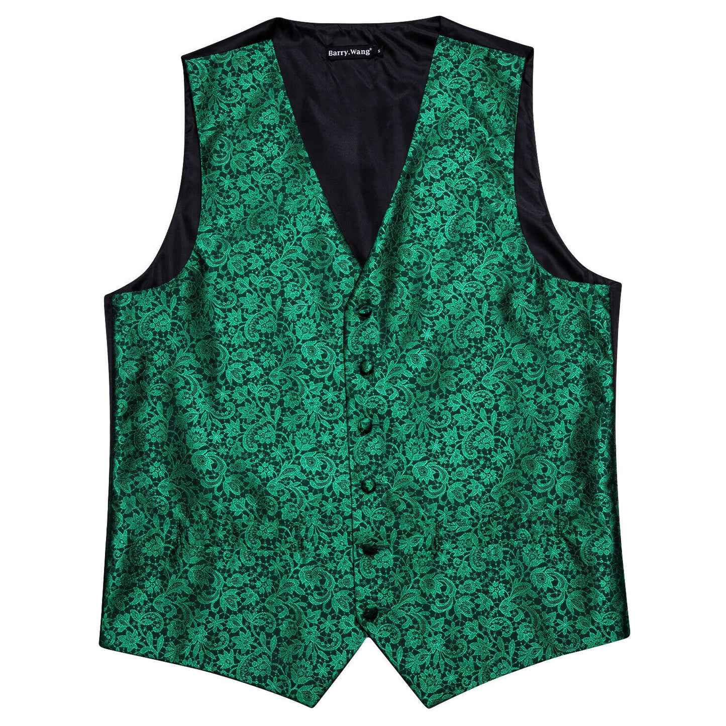 Men's Designer Waistcoat Vintage Vest Silky Set Tuxedo Gilet Daisy Greens