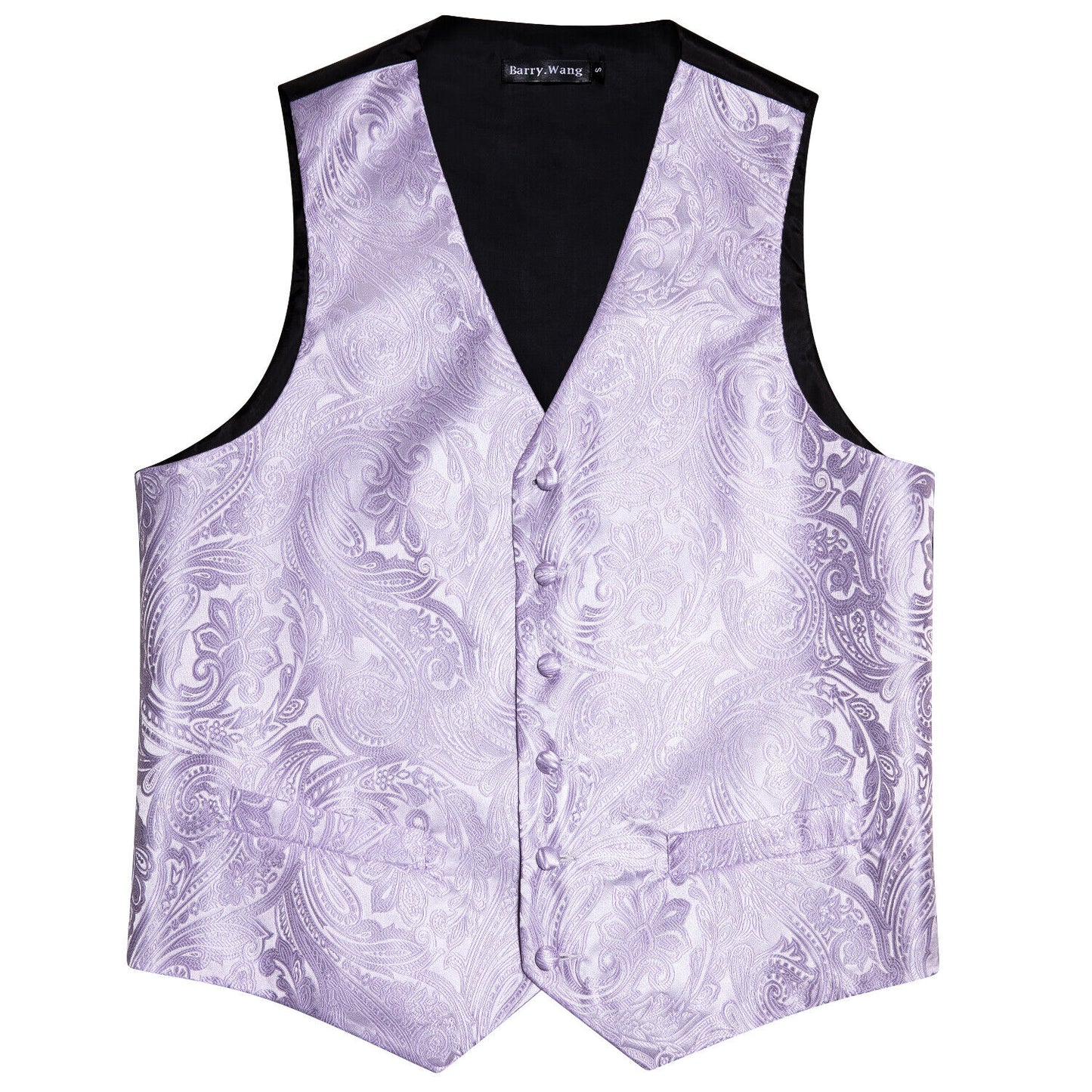 Men's Designer Waistcoat Vintage Vest Silky Set Tuxedo Gilet DP Lilac