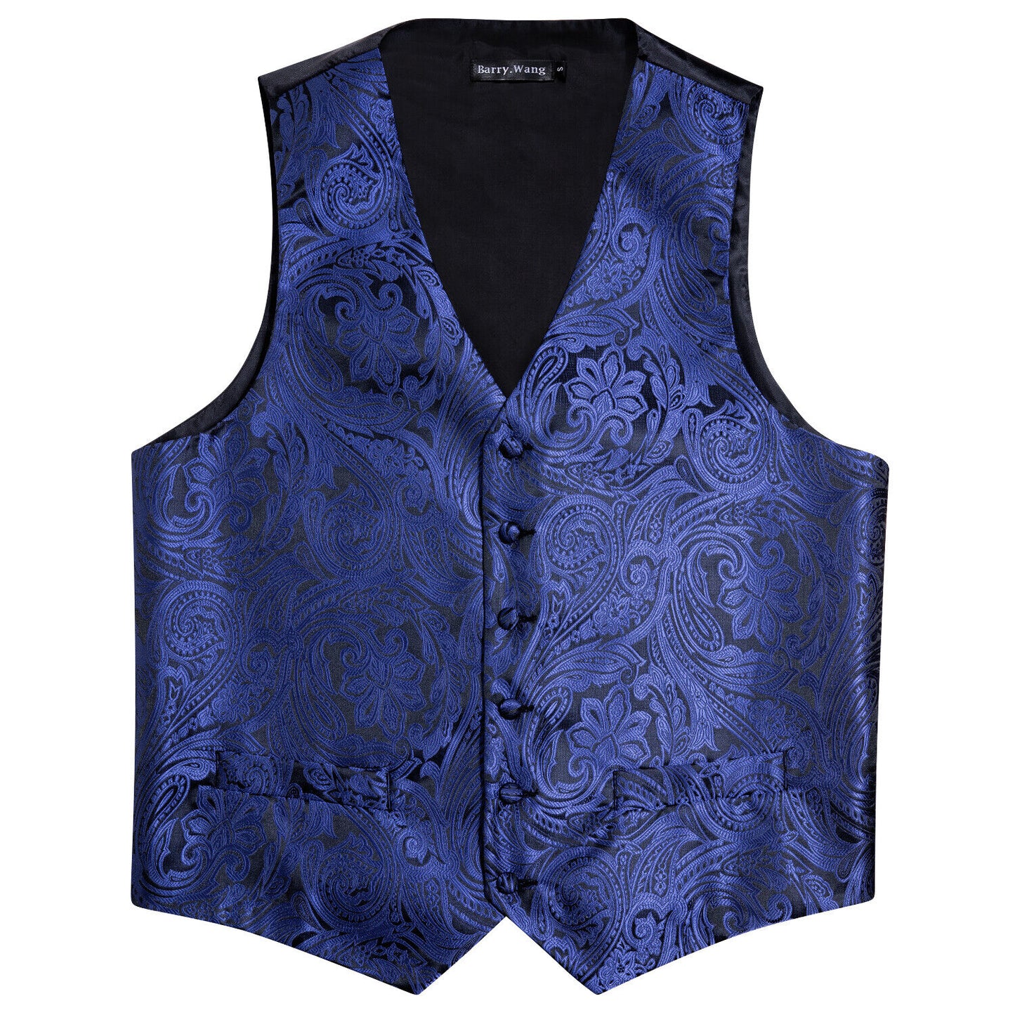 Men's Designer Waistcoat Vintage Vest Silky Set Tuxedo Gilet DP Navy