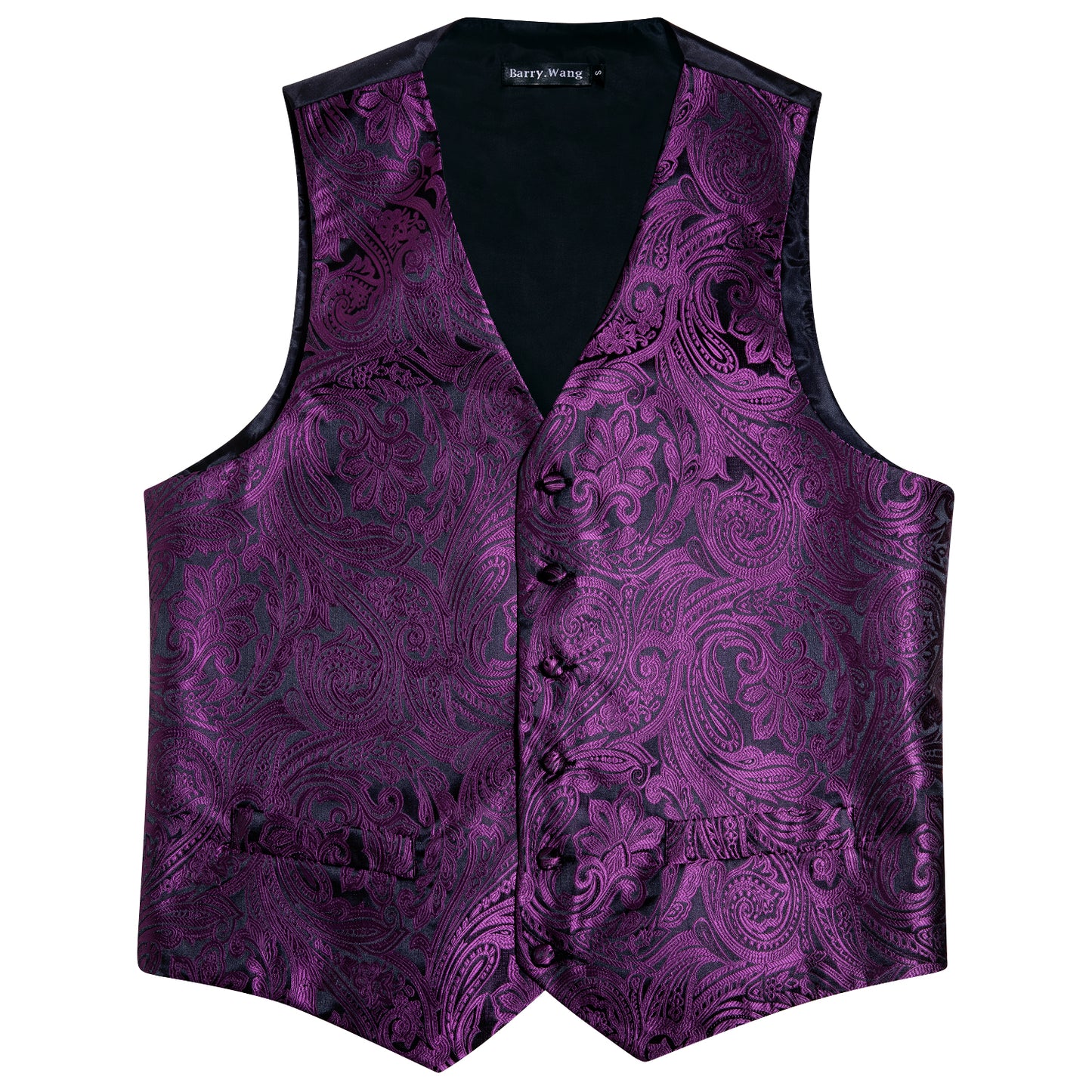 Men's Designer Waistcoat Vintage Vest Silky Set Tuxedo Gilet DP Purple