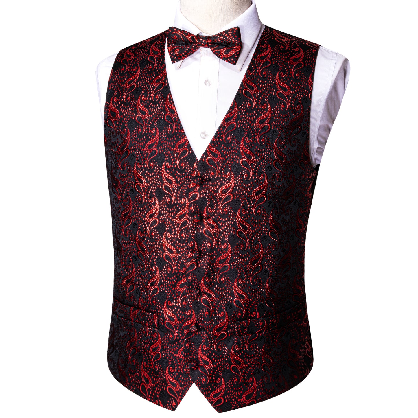 Men's Designer Waistcoat Vintage Vest Silky Set Tuxedo Gilet MP Burgundy