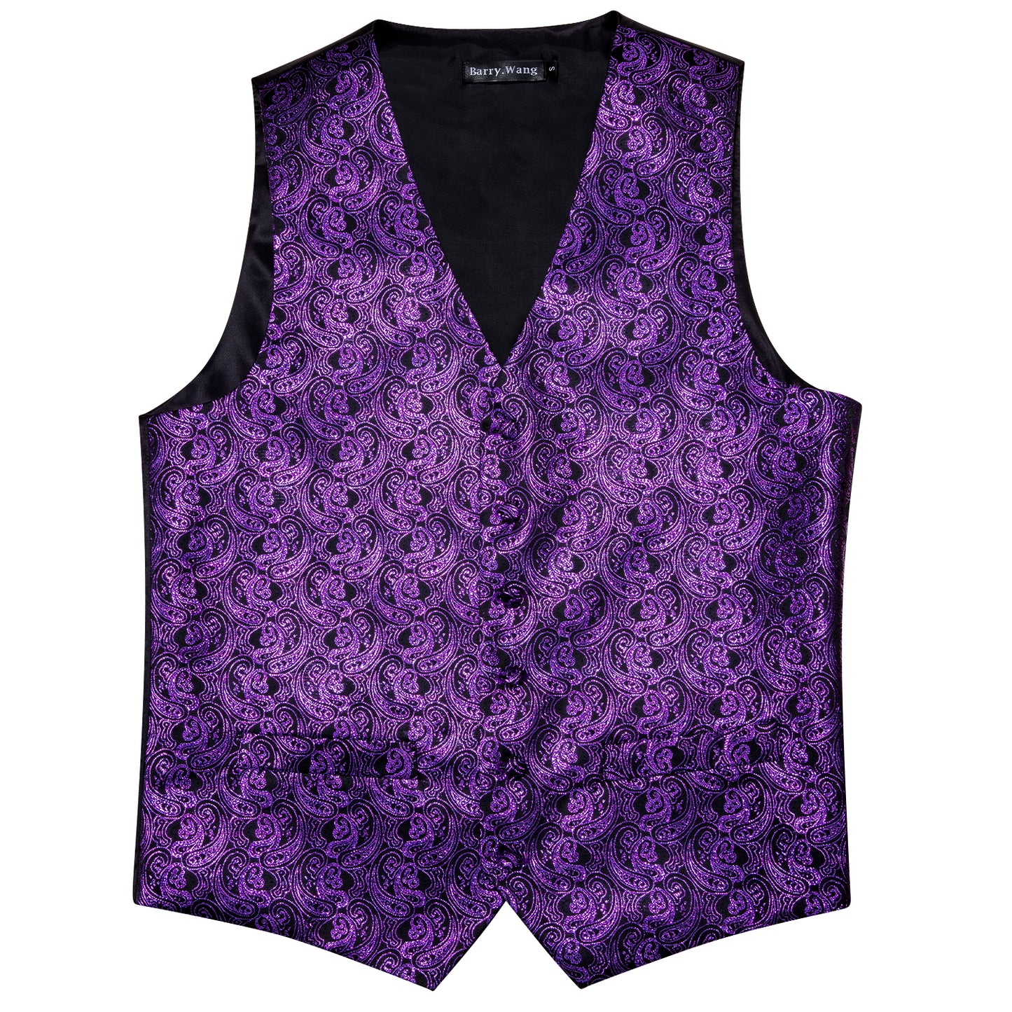 Men's Designer Waistcoat Vintage Vest Silky Set Tuxedo Gilet MP Purple